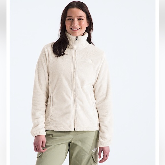 THE NORTH FACE OSITO SOFT FLEECE TEDDY LONG SLEEVE CREAM COZY JACKET SIZE LARGE - Picture 1 of 10